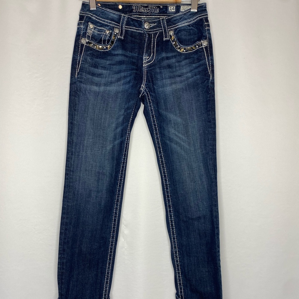 Miss Me Cuffed Skinny Embellished Jeans